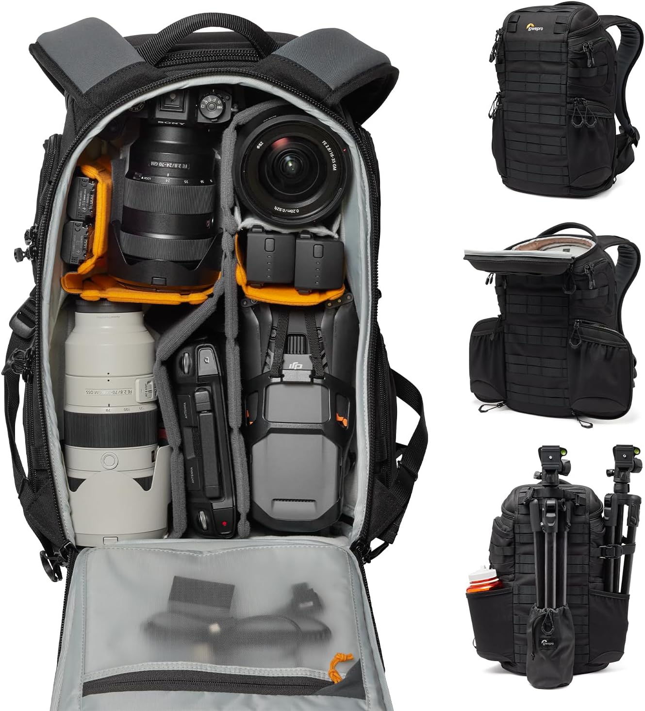 Lowepro ProTactic BP 350 AW III Camera Backpack, 4-point Access, Professional Camera Bag, DSLR/Drones/Mirrorless, Up to 14' Laptop, Rain Cover, for Photographer,Videographer, Volume 17L