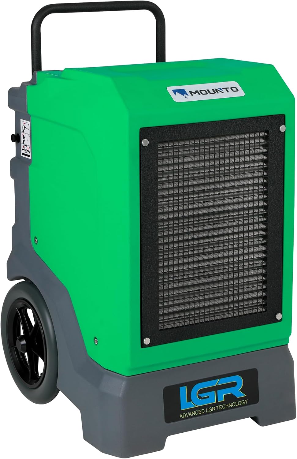 MOUNTO 310 Pints LGR Commercial Dehumidifier with Built-In Pump and Drain Hose – Portable, Heavy-Duty Dehumidifier with Wheels for Basements, Garages, Home, and Job Sites (Green)