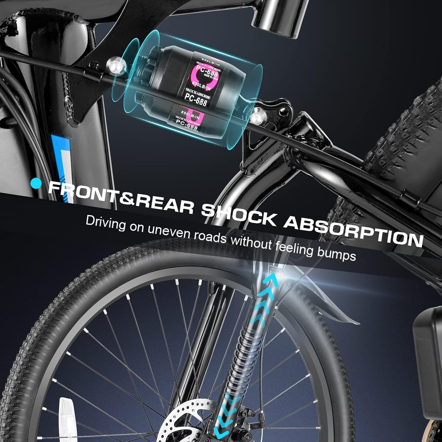 Vivi Electric Bike for Adults, 749W Peak Folding Electric Mountain Bike 26'' Commuter Ebike 20MPH Foldable Ebike Adult Electric Bicycles with Battery, Dual Shock Absorber, SGS Certified to UL2849