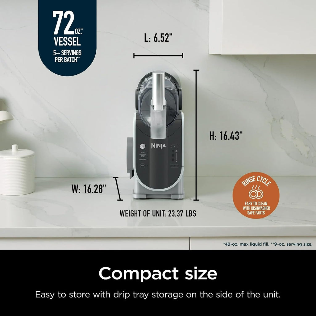 Ninja SLUSHi 72 oz Professional Frozen Drink Maker, 3 Preset Settings Slushie Machine (Renewed)