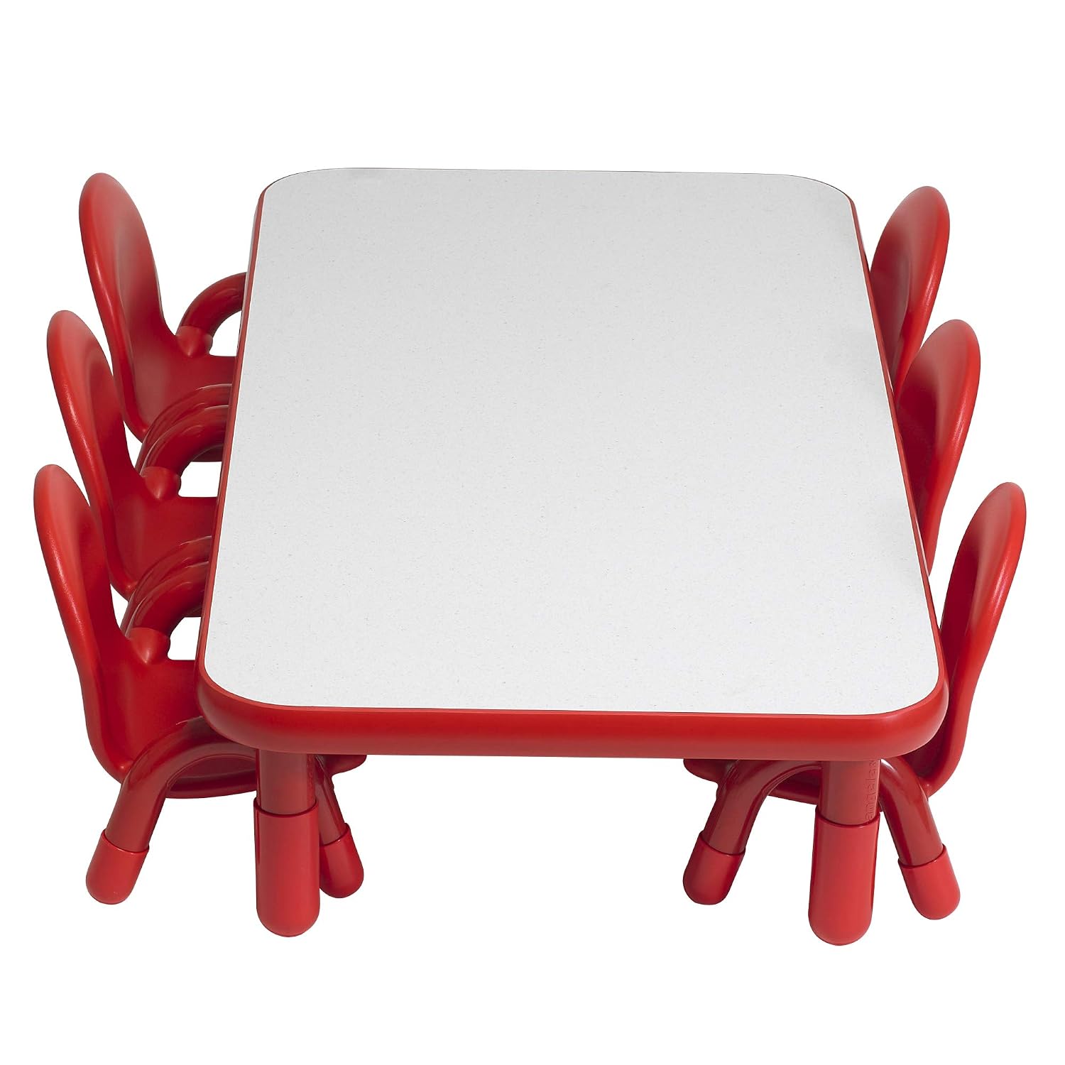 Children's Factory BaseLine Toddler Table & 6 Chairs Set, Daycare Seating for Toddlers, Toddler Desk & Chairs, Red