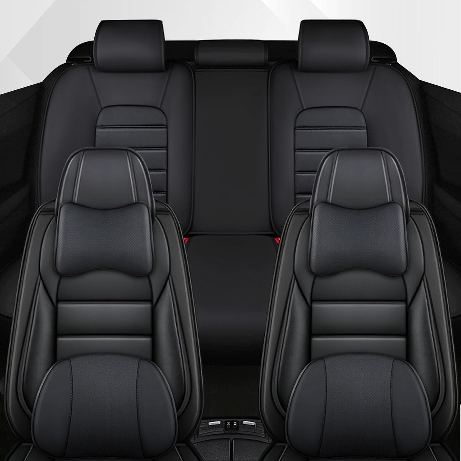 Car Seat Cover Fit for Chevy Avalanche 2002-2013,Compatible Airbag Non-Slip Waterproof Seat Cover,Car Seat Protector Premium Interior (Luxury 5 Seats,Classic Black)