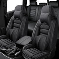 5 Seat Covers for Hummer H3 2006-2010 Leather Car Seat Covers Waterproof Anti-Slip Soft Car Seat Protectors Comfort Automotive Seat Covers with Airbag（Luxury,Classic Black）
