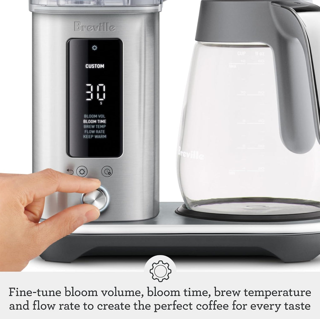 Breville Luxe Drip Coffee Machine BDC415BSS, Brushed Stainless Steel, Glass Carafe