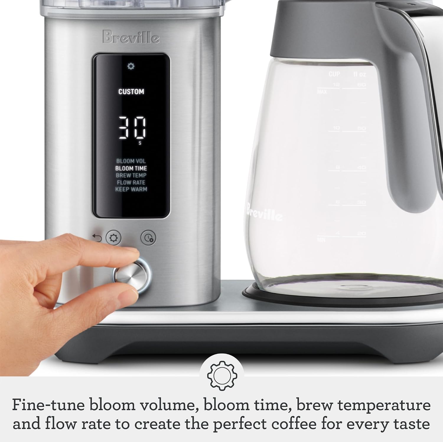 Breville Luxe Drip Coffee Machine BDC415BSS, Brushed Stainless Steel, Glass Carafe