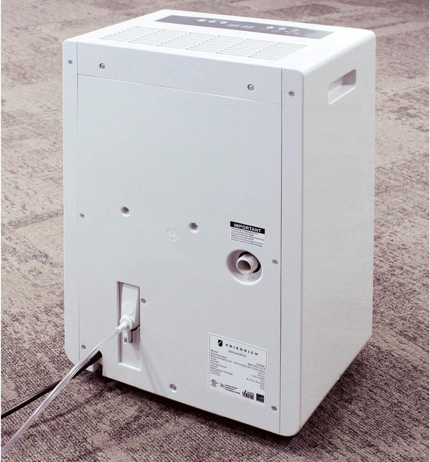 Friedrich 35 Pint Dehumidifier with 15' Drain Pump