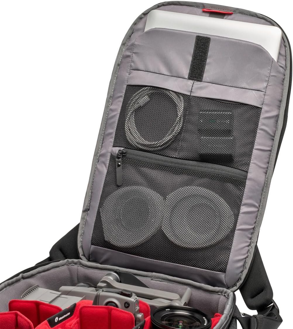 Manfrotto PRO Light Backloader S, Professional Camera Backpack, Top and Rear Access, Double Tripod Attachment, Padded Backpack with Interchangeable Dividers, Black