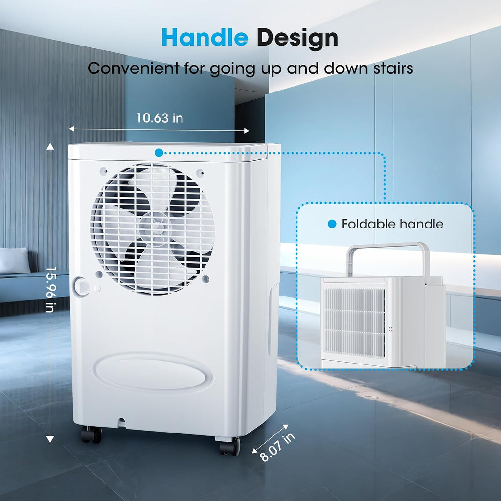 2500 Sq.Ft Dehumidifiers with Drain Hose for Home, Portable 30 Pints Large Room Dehumidifier with Smart Humidity Control, 24H Timer, 3 Working Modes for Bathroom & Bedroom