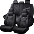 Car Seat Covers for Nissan Altima 2000-2026, Waterproof Nappa Leather Full Set Seat Cover with Headrests, Anti-Slip and Comfortable Automotive Seat Protector&Accessories(Black)
