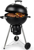 18 Inch Charcoal Grill with Lid & Ash Catcher, Kettle BBQ Grill for Backyard & Patio, Easy Temperature Control, Family Grill for 4–6 People