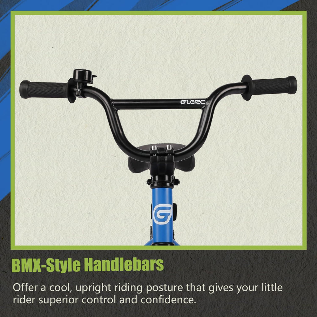 Glerc Kids Bike for Ages 1-8 Years Old, 12-16 Inch BMX Style Kids Bicycle with Training Wheels, Boys Bike for Children and Toddler, Multiple Colors