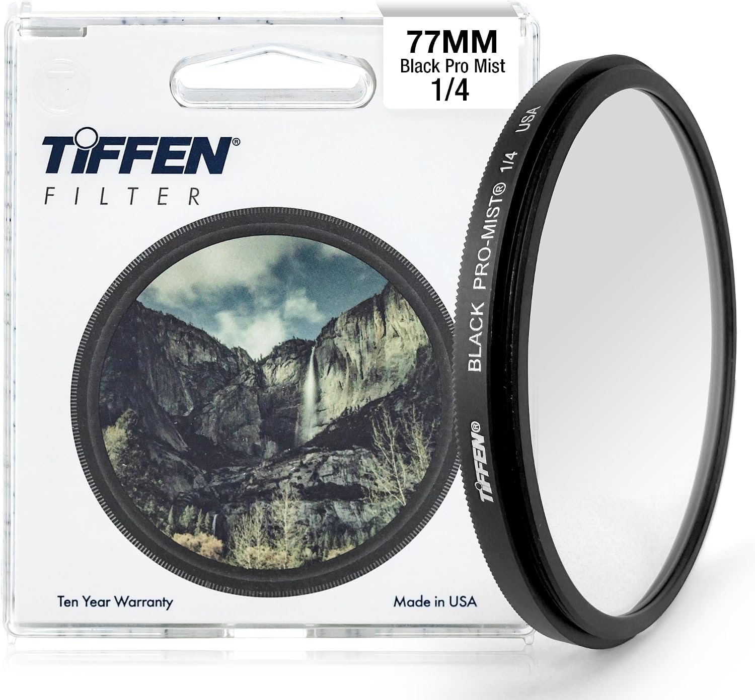 Tiffen 77mm Black Pro-Mist 1/4 Filter|Black Pro-Mist Filter|Ultra Slim|Cinematic Effect Camera for Portrait Photography/Video/Vlog