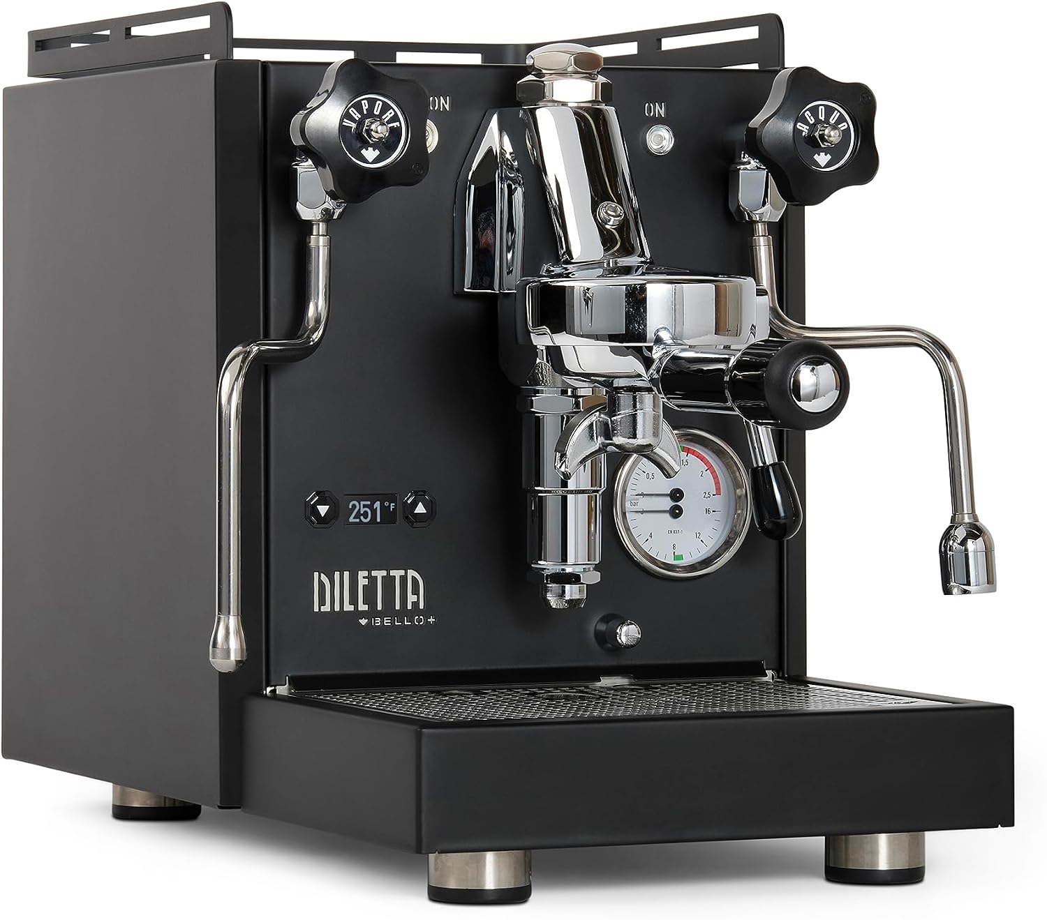 Diletta Bello+ Espresso Machine | E61 | PID Temperature Control | Shot Timer | Programmable Preinfusion | Handmade In Italy (Black)
