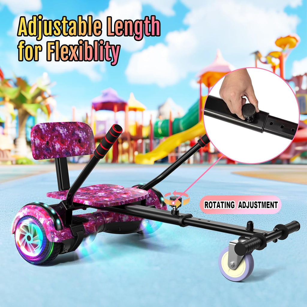 Scooter Seat Attachment, Scooter with Go Kart for Kids Boys Girls Adults, LED Lights, Bluetooth(Include Go-Kart)