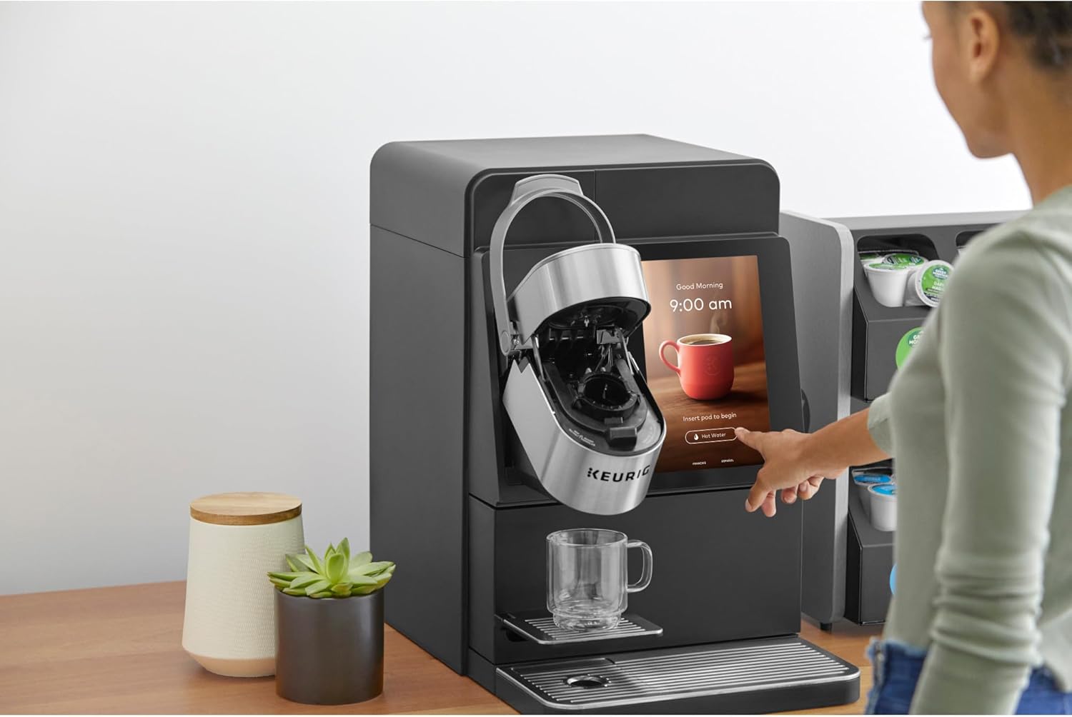 Keurig K-4500 Large Business Single Serve Coffee and Specialty Beverage Café System, Plumbed, Silver/Black