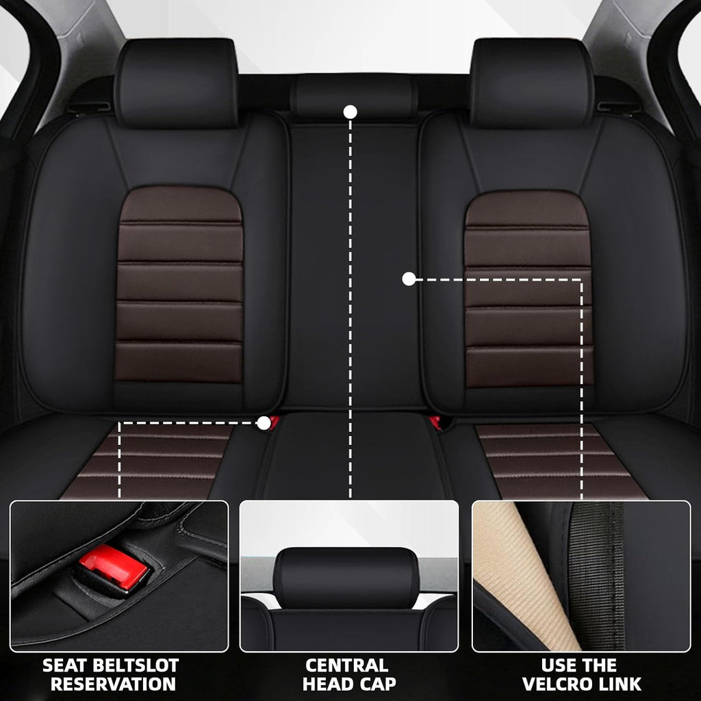 Car Seat Cover Fit for Mini Cooper 2002-2012,Compatible Airbag Non-Slip Waterproof Seat Covers,Car Seat Protector Premium Interior (Standard 5 Seats,Black Coffee)