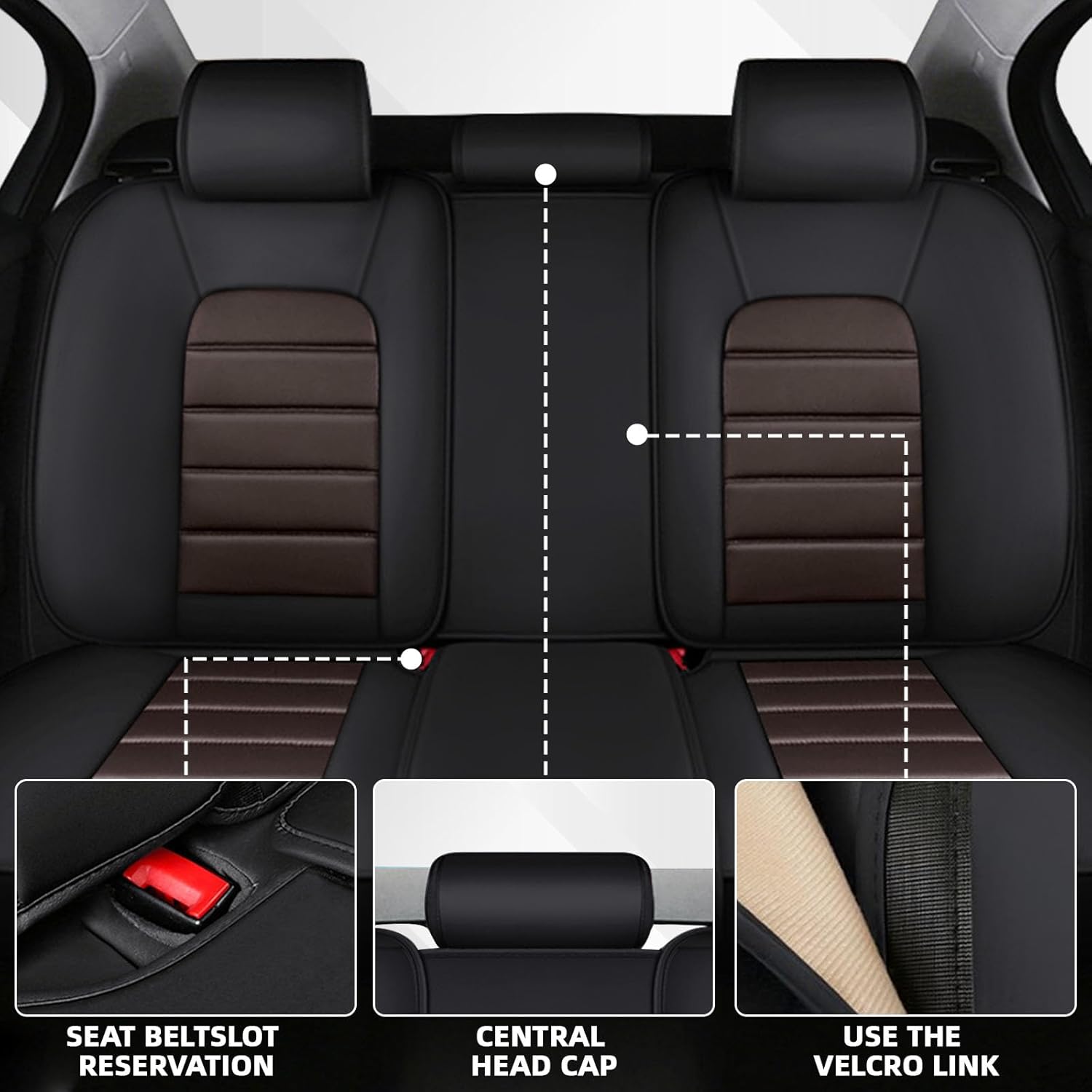 Car Seat Cover Fit for Jeep Wrangler 2000-2025,Compatible Airbag Non-Slip Waterproof Seat Cover,Car Seat Protector Premium Interior (Luxury 5 Seats,Black Coffee)