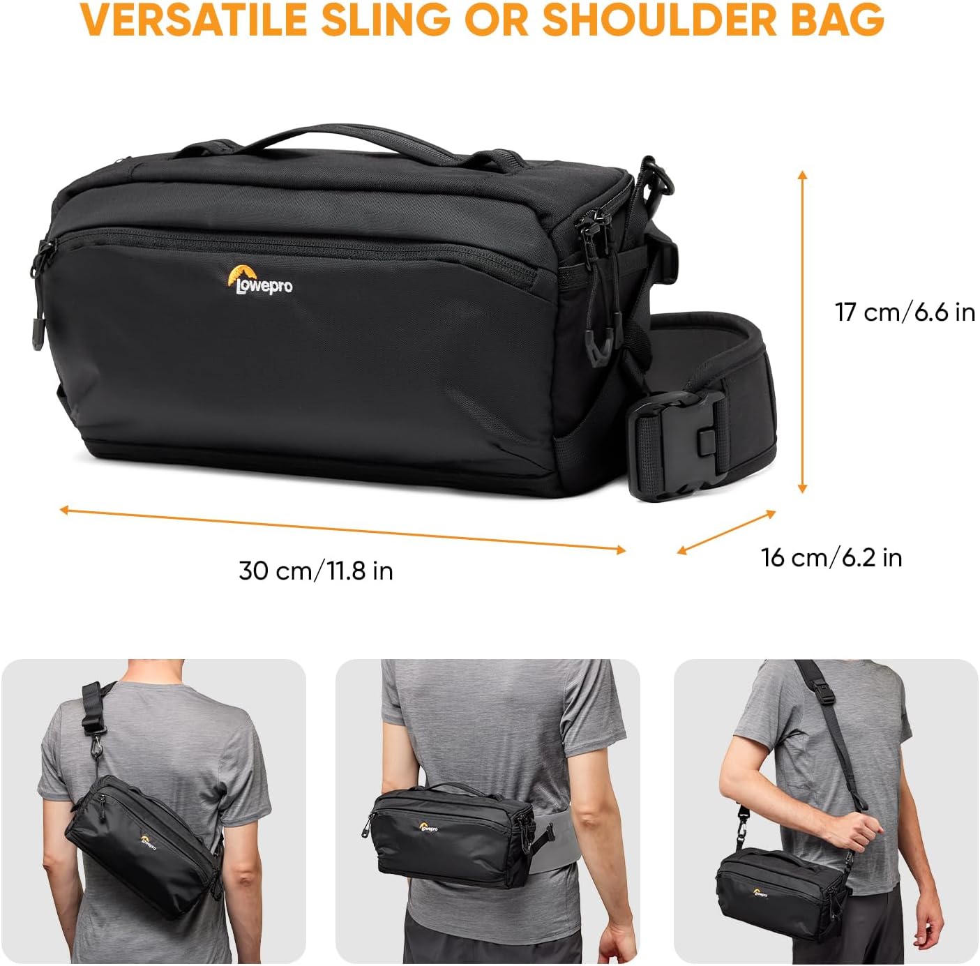 Lowepro ProTactic Lite SLX 120 AW III Camera Sling Bag, Professional Camera, Rain Cover, Lightweight Crossbody Sling Backpack, for Photographer, Videographer, Volume 5L, for DSLR/Mirrorless