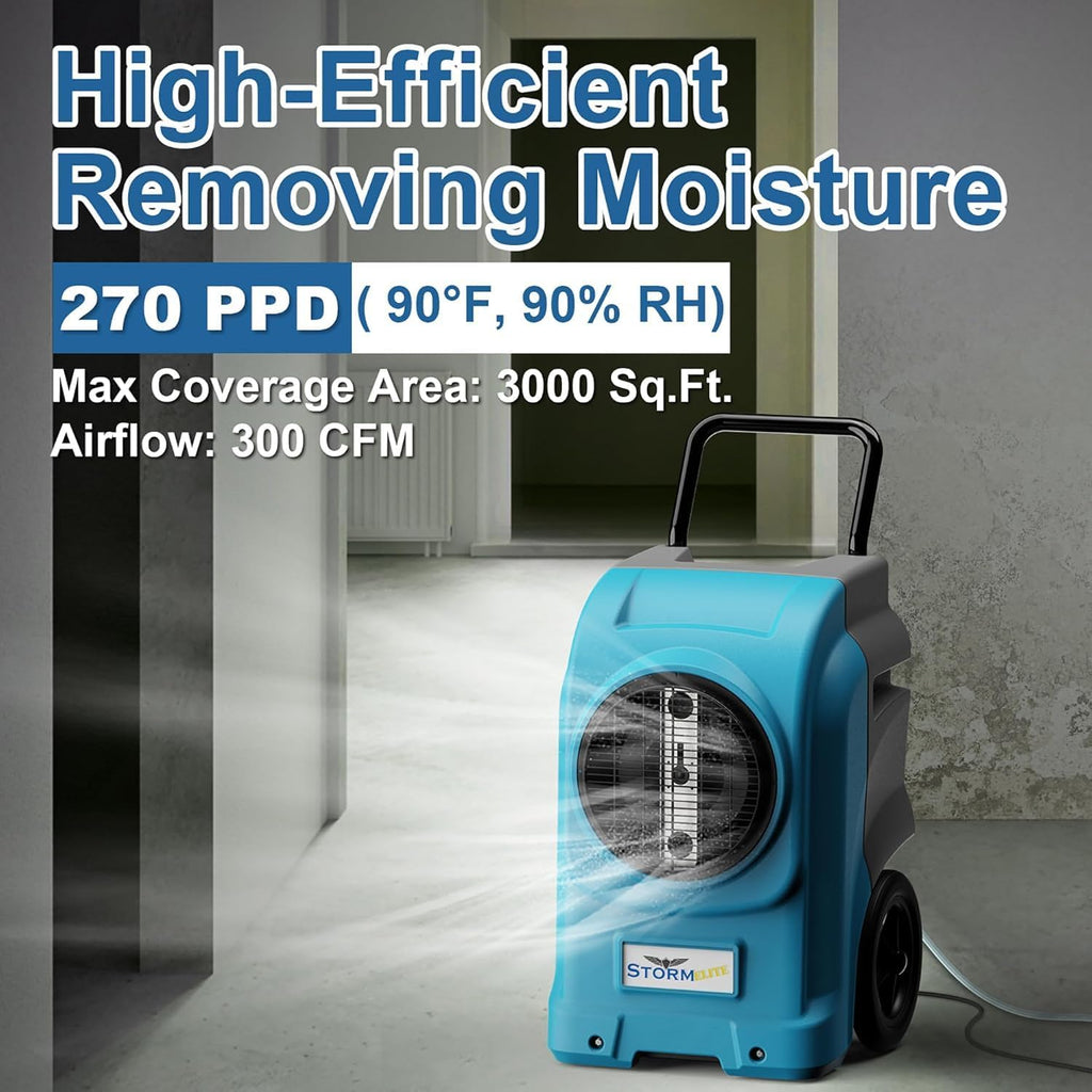 ALORAIR LGR Commercial Dehumidifier with Pump & Drain Hose, Portable Industrial Dehumidifiers with Wheels for Water Damage Restore, Basement, Garage, 5 Years Warranty