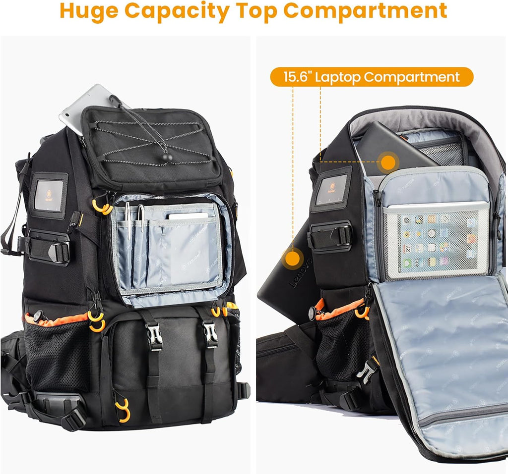 TARION 27L Extra Large Camera Backpack - 2 in 1 Professional Camera Bags for Photographers with 15.6' Laptop Compartment & Waterproof Raincover & Tripod Holder (PB01)
