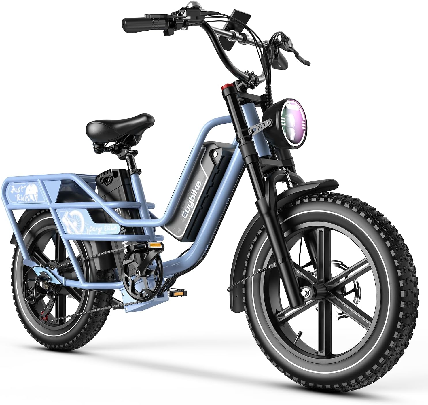 Dual Battery Electric Bike for Adults, 160 Miles Long Range Cargo Ebike with 48V 60AH Removable 2880WH Battery, 1450W Peak Motor Electric Bicycle, 20' x 4' Fat Tire Hydraulic Brakes E Bike