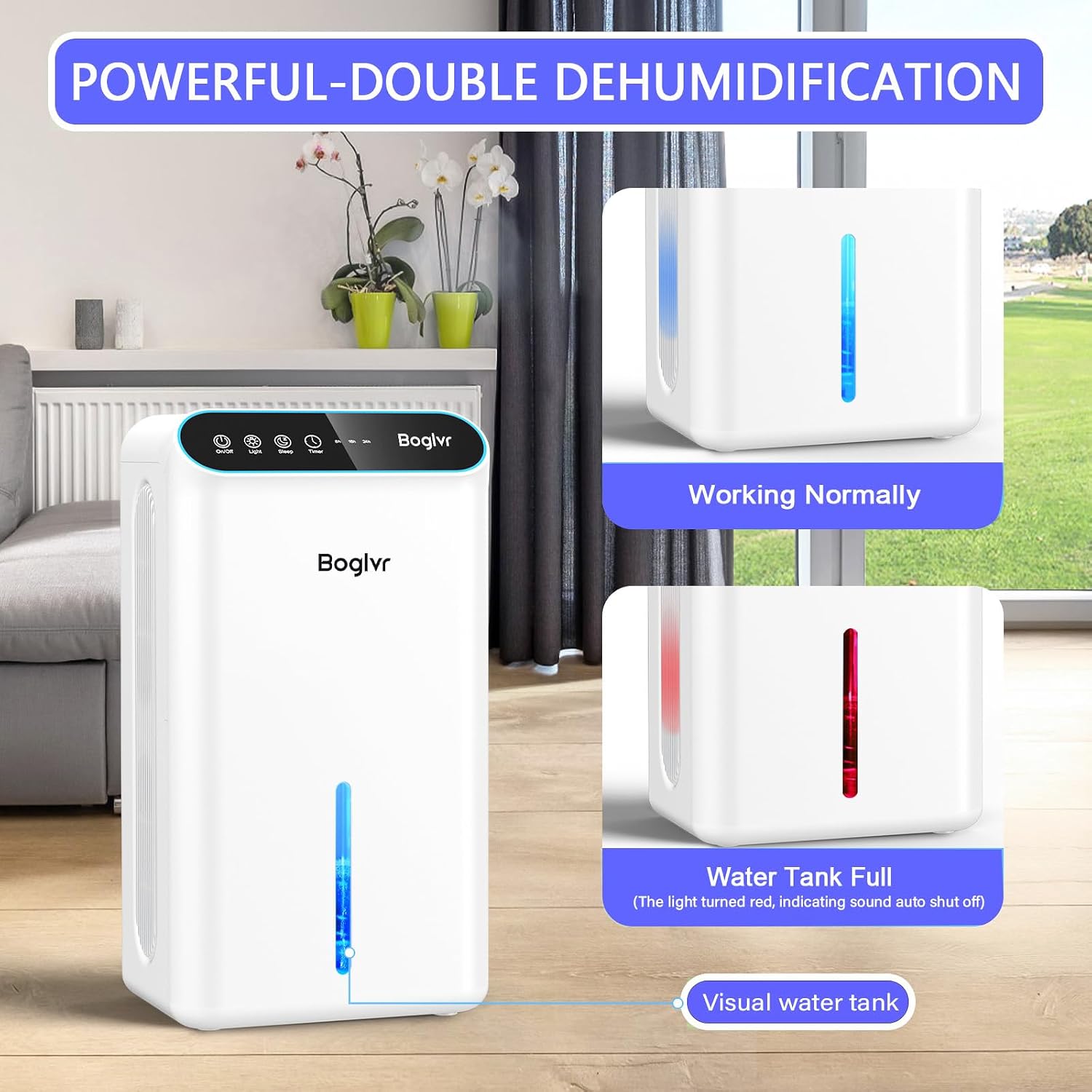 Dehumidifiers, Dehumidifier for Home (85 OZ, 800 sq.ft) Quiet Small Dehumidifier for Bedroom Bathroom Basement with Drain Hose, 3 Gear Timer, Sleep Mode, Auto Shut Off, 7 Color Ambient Light