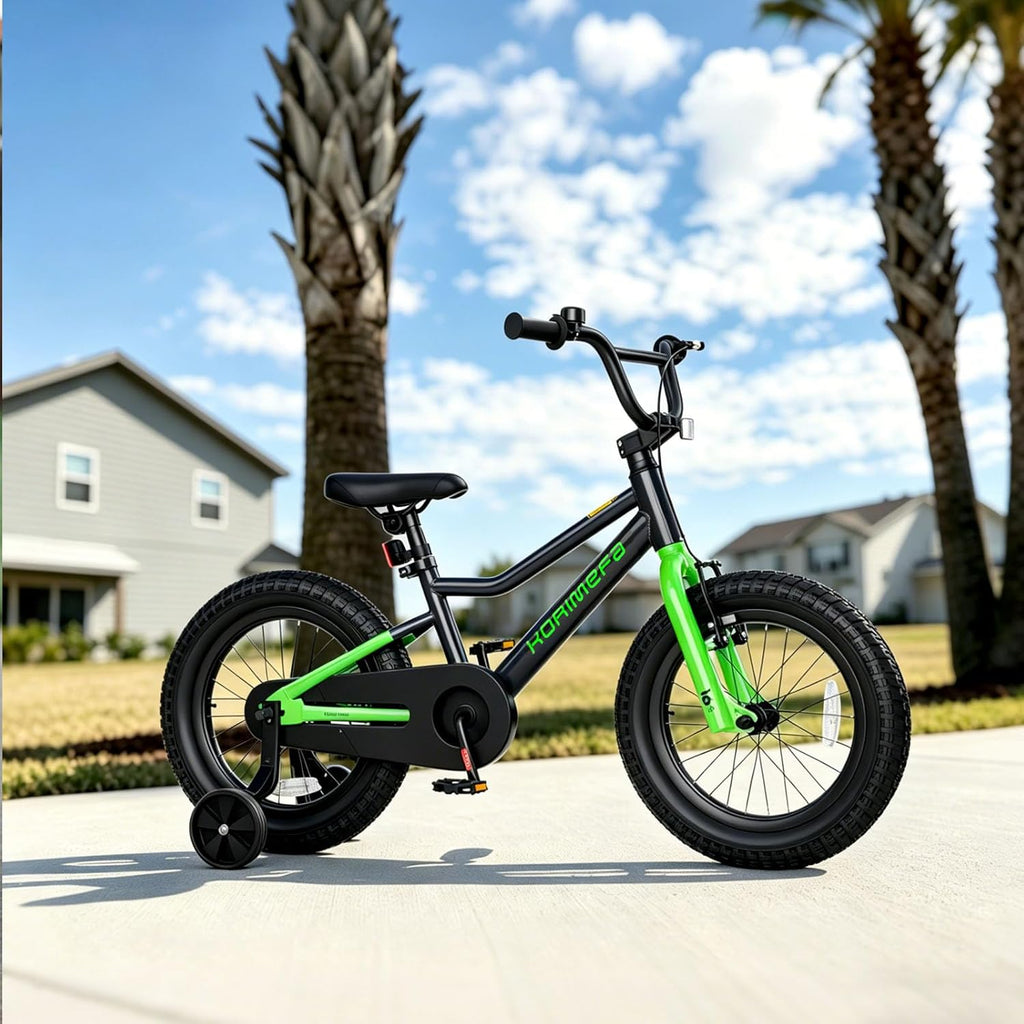 KORIMEFA Kids BMX Bike for 2-8 Years Old, 12 14 16 Inch Coaster Brake Bicycle with Removable Training Wheels, Children Bike for Little Boys & Girls, Rider Height 33-50 Inch