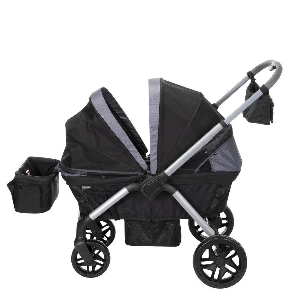 Safety 1st Summit Wagon Stroller fits 2 Kids with Removable Child Tray and 2 Cup Holders, High Street and onBoard 35 LT Adjustable Infant Car Seat Base