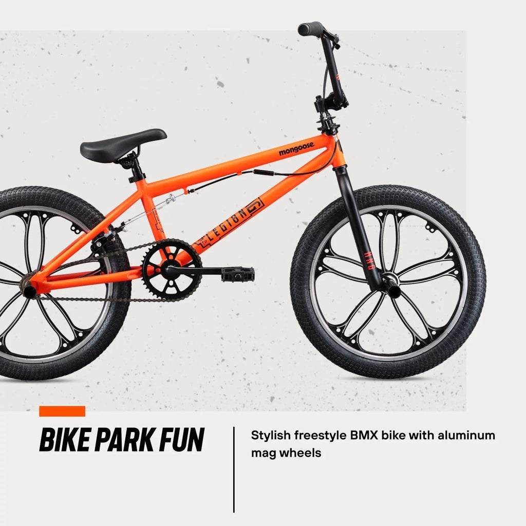 Mongoose Legion BMX Bike, Hi-Ten Steel Frame, 25x9T, 36x16T or 40x16T Gearing