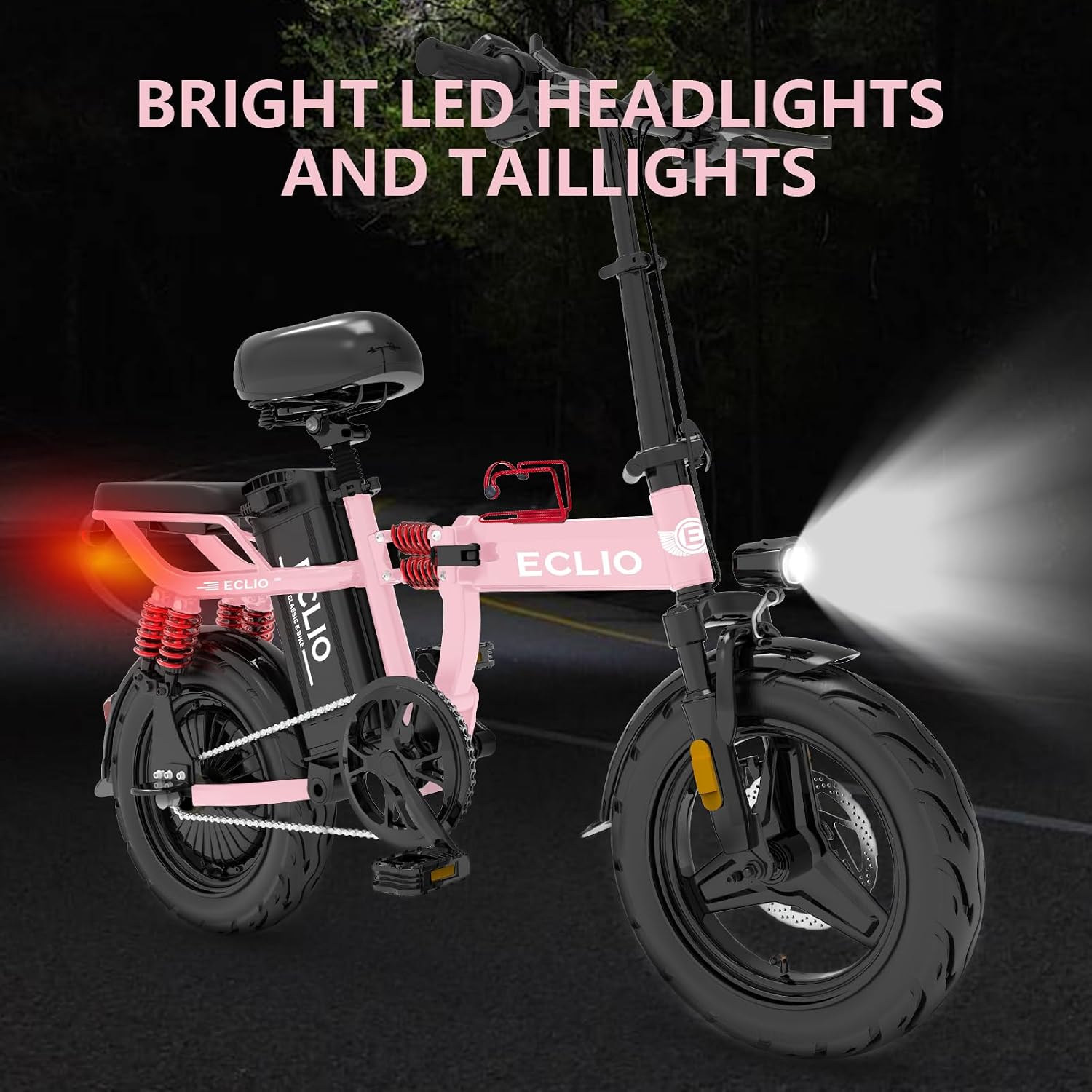 Folding Electric Bike for Adults, 800W Peak Motor 25MPH, Ebike with 48V 15Ah Removable Battery, 35-55 Miles Range, 14'' Adults Electric Bicycles for Men Women Commuter UL 2849 Safety Standard