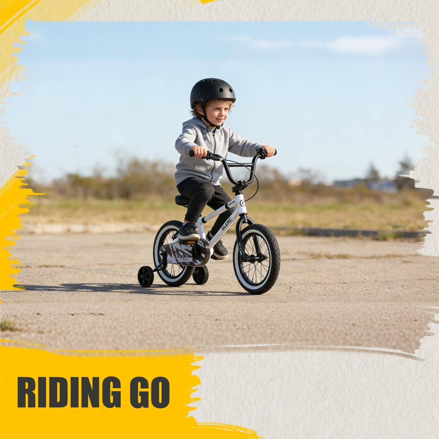 Glerc Kids Bike for Ages 1-8 Years Old, 12-16 Inch BMX Style Kids Bicycle with Training Wheels, Boys Bike for Children and Toddler, Multiple Colors