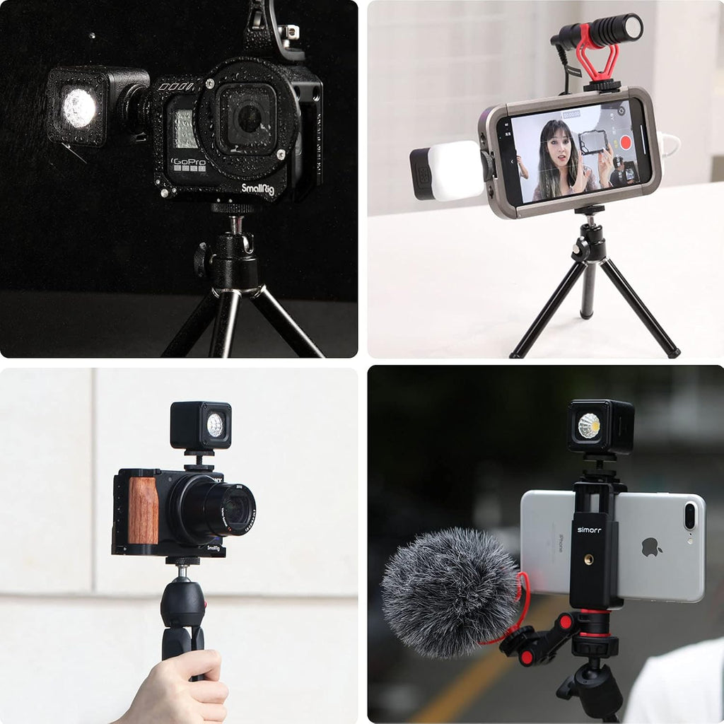 SmallRig RM01 Mini LED Video Light (3 Pack), Waterproof Portable Lighting Kit with Gels, Barndoor, Diffuser, Dimmable Fill Light 5600K CRI95, Lume Cube Camera Light for Stop Motion, Macro Photography