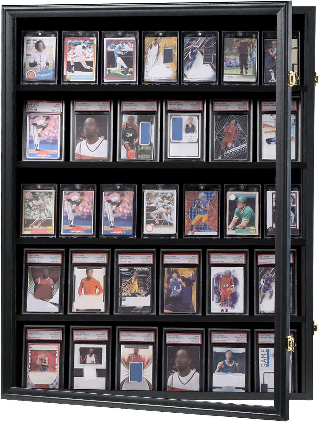 KCRasan 3 Pack 35 Graded Sports Card Display Frame -Baseball Card Display Case Lockable - Trading Card Collector Wall Display Holder for Basketball Football Cards, UV Protection Acrylic