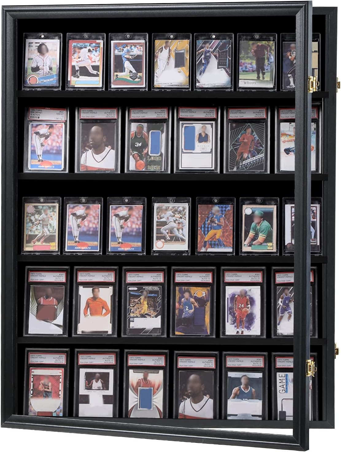 KCRasan 3 Pack 35 Graded Sports Card Display Frame -Baseball Card Display Case Lockable - Trading Card Collector Wall Display Holder for Basketball Football Cards, UV Protection Acrylic
