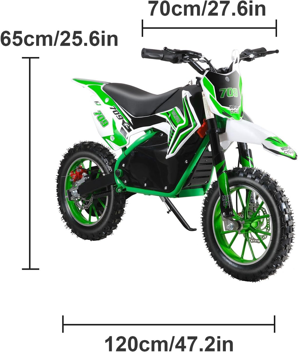 Kids Electric Motorcycle,36V 350W Kids Electric Dirt Bike with 10 Inch Tires, 25KM/H Electric Mini Bike,Support 150 pounds, 6-14 Years,Easter Gift