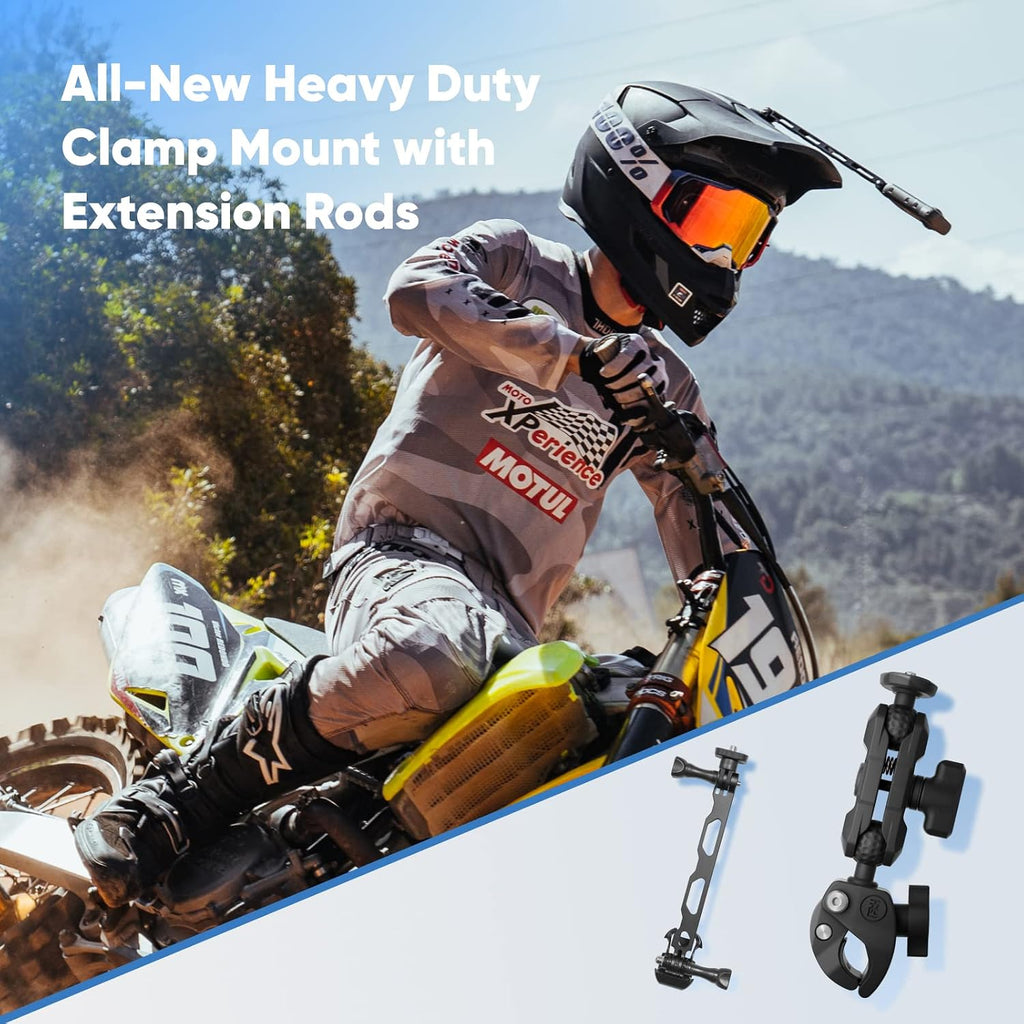 Insta360 X3 Motorcycle Bundle - Waterproof 360 Camera with 1/2' 48MP Sensors, 5.7K 360 Active HDR Video, 72MP 360 Photo, 4K Single-Lens, 60fps Me Mode, Stabilization