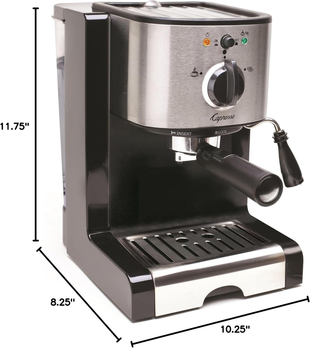 Capresso 116.04 Pump Espresso and Cappuccino Machine EC100, Black and Stainless, 46 oz