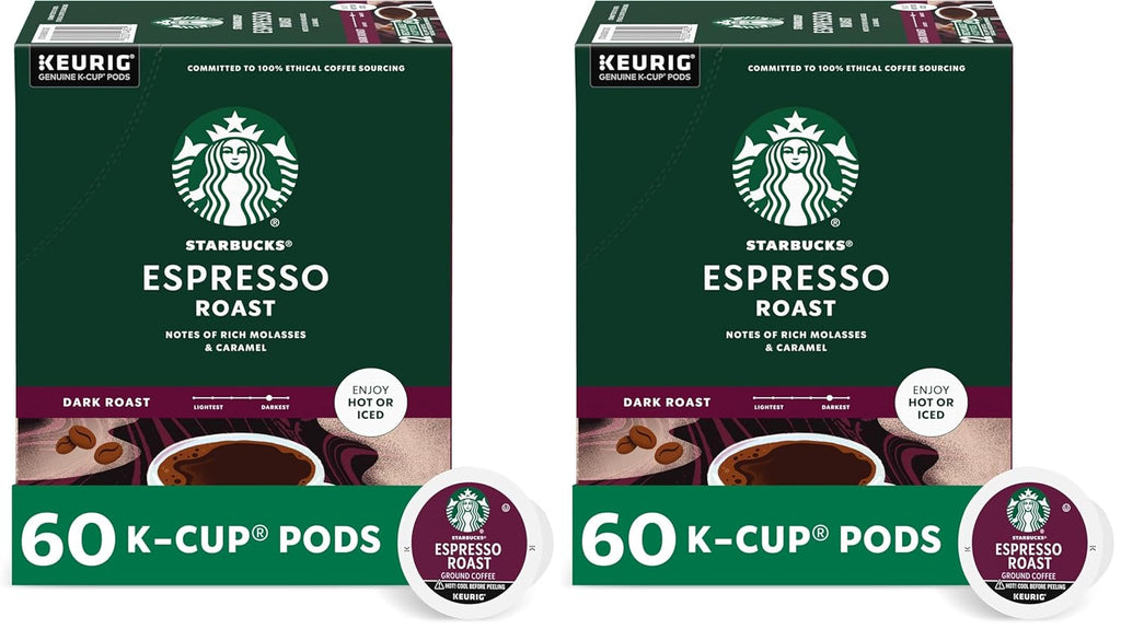 Starbucks K-Cup Coffee Pods, Dark Roast, Espresso Roast for Keurig Coffee-Makers, 100% Arabica, (120 Pods Total), 10 Count (Pack of 12)