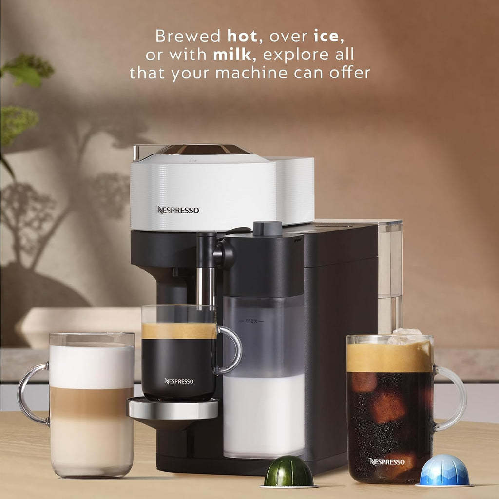 Nespresso Vertuo Lattissima Coffee & Espresso Maker by De'Longhi, Matte White and Glossy