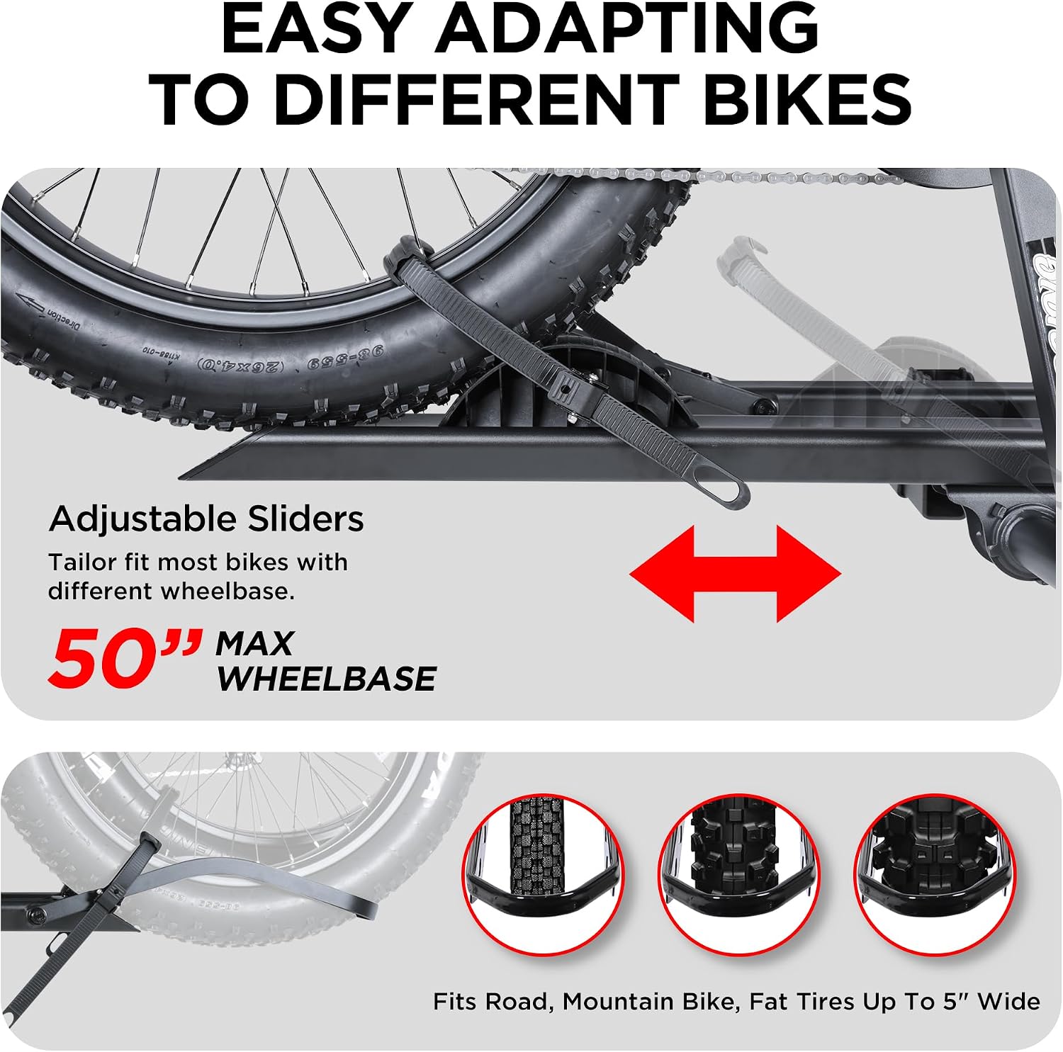 Young Electric Bike Rack for Car - Hitch Mount Ebike Rack with Ramp 200LBS Foldable Bike Carrier for SUVs Trucks Vans RV with 2' Receiver, Aluminum Bicycle Racks for 5' Fat Tire