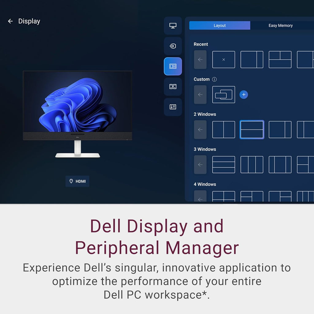 Dell 32 Plus 4K QD-OLED Monitor S3225QC - 31.6-inch (3840 x 2160) 120Hz 0.03ms Display, AI-Enhanced 3D Spatial Audio, Height/Tilt/Swivel/Slant Adjustment - Ash White
