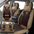 Fit for RAM 1500/2500/3500 2010-2026 Seat Covers, Fashion Sport Seat Cover with Waterproof Leather, Airbag Safe Design Seat Protector (5 Front Seat Luxury, Brown Coffee)