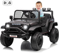12V Kids Ride on Car Truck, Kids Electric Vehicles Car Ride on Toy Extra Wide Seat and Legroom for Toddlers with Remote Control, 3 Speeds, LED Light, Music, USB for Children 3-6 Years, Black