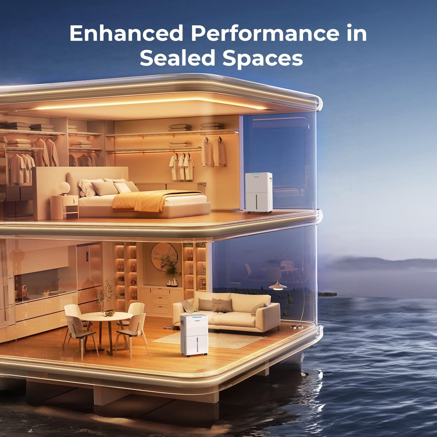 1500 Sq.ft Dehumidifier for Basement, SEAVON 21 Pint Dehumidifiers with Drain Hose for Home Large Room Bedroom Bathroom, Powerful Moisture Removal, Smart Humidity Control & Display, 24H Timer, 3 Mode