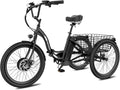 ANCHEER Electric Tricycle for Adults, Peak 600W Folding Electric Trike, 24' 499Wh Ebike for Seniors, 15.5MPH Electric Bike, Removable Battery, 3 Wheel, LCD, Rear Differential, Basket