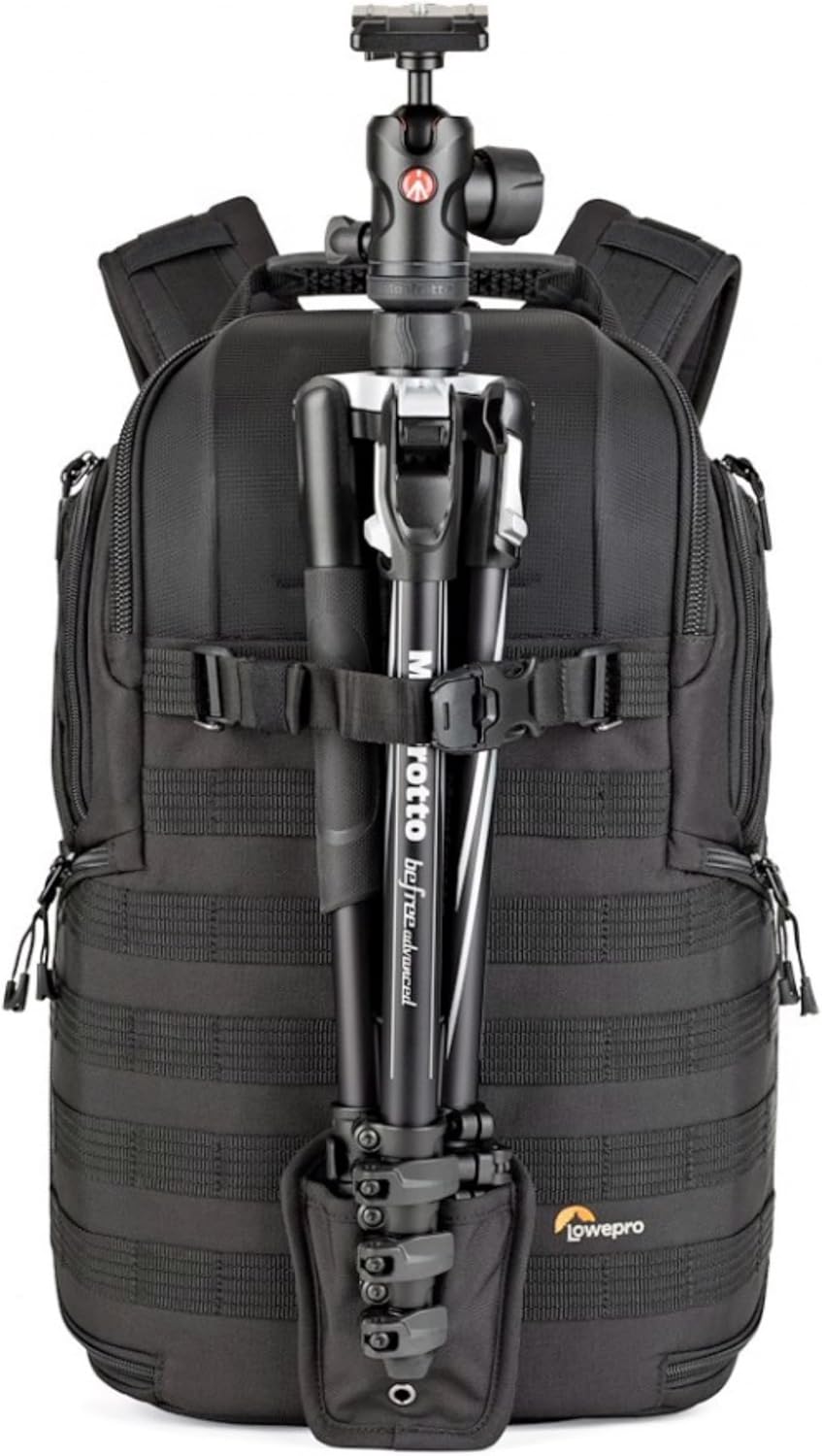 Lowepro ProTactic BP 450 AW 2 Pro 25L Comfortable Recycled and Solution-Dyed Fabrics Modular Backpack with CradleFit Pocket, All Weather Cover, and Utility Waist Belt (Black)