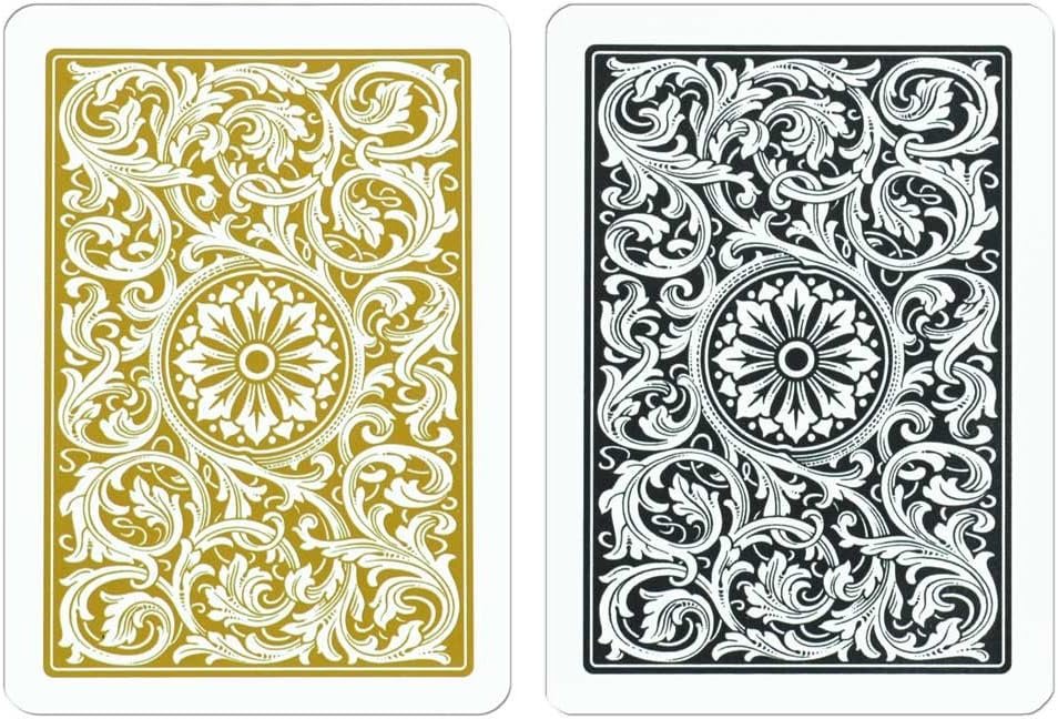 Copag 1546 Design 100% Plastic Playing Cards, Poker Size (Standard) Black/Gold (Jumbo Index, 6 Sets)