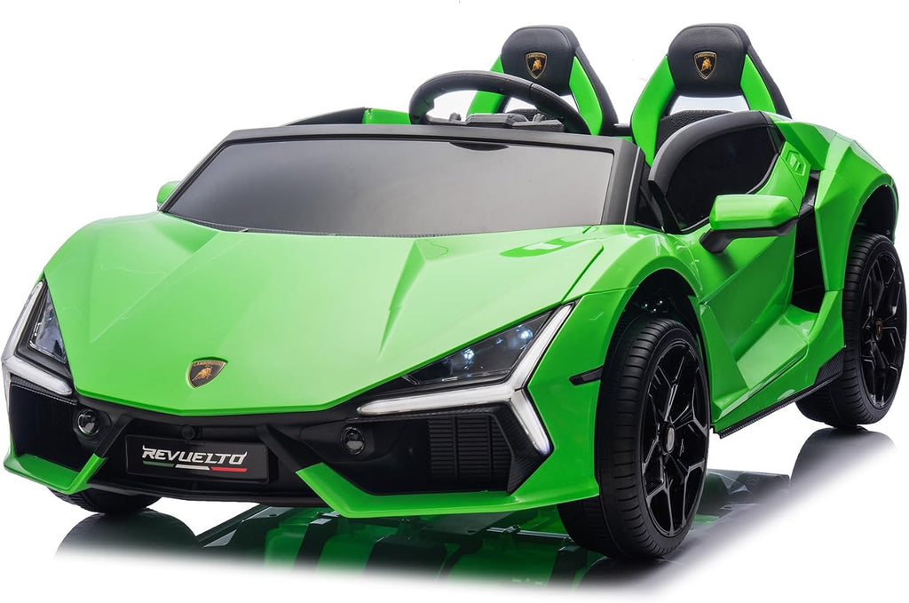Oryxearth 2-Seater Ride on Car 24V Electric Lamborghini for Kids, 2WD with PU Leather Seats w/Adjustable Safety Belt, 2 Speeds Mode, Bluetooth, Remote Control, Gifts for Children