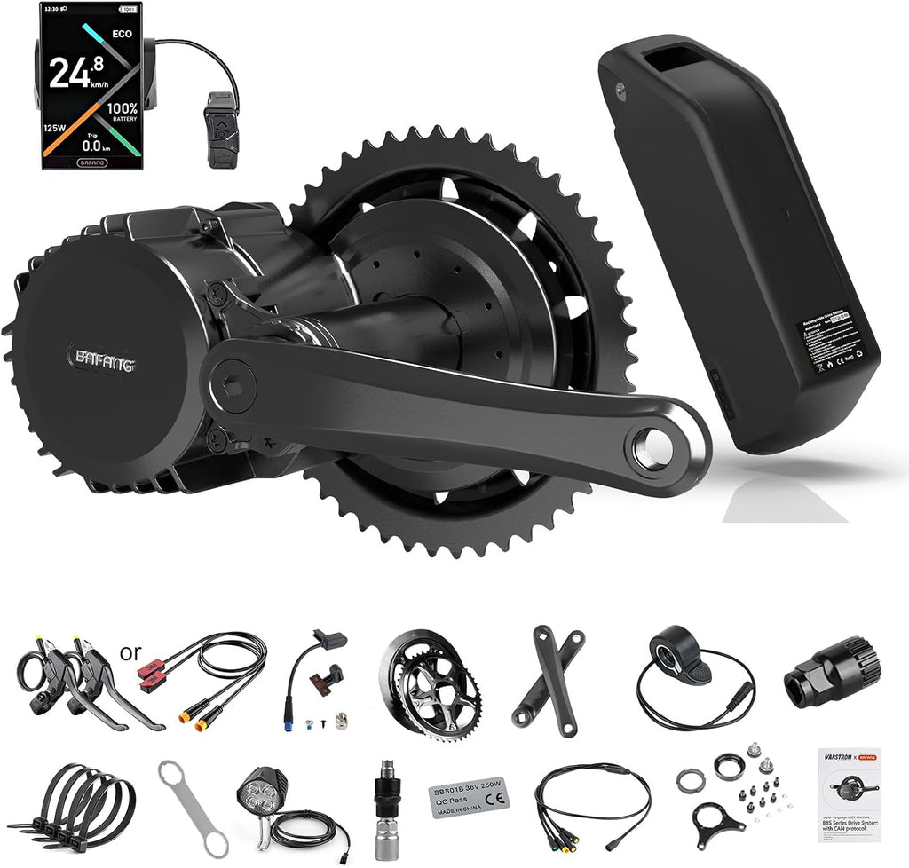 BAFANG 1000W Mid Drive Kit 52V BBSHD 68MM Ebike Conversion Motor Kit, Electric Bike M615 Optional 500C DM03 P860C C18-9 B02N T1 Display with 52V 20Ah Yingwu Battery