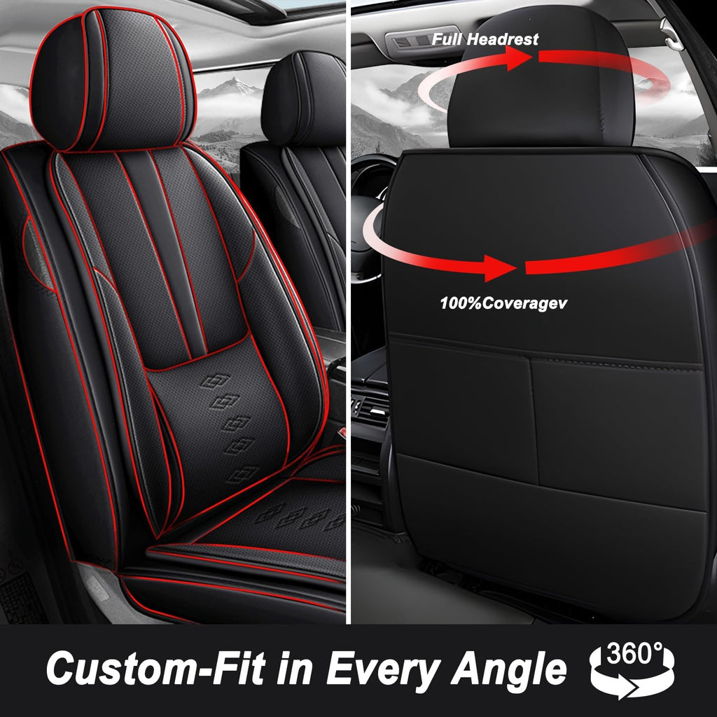 Car Seat Covers 5 Seats Fit for Mitsubishi Montero 1999-2005,Waterproof Leather Seat Covers,Airbag Compatible,Car Seat Protectors Interior Sets(Full Set,Black)